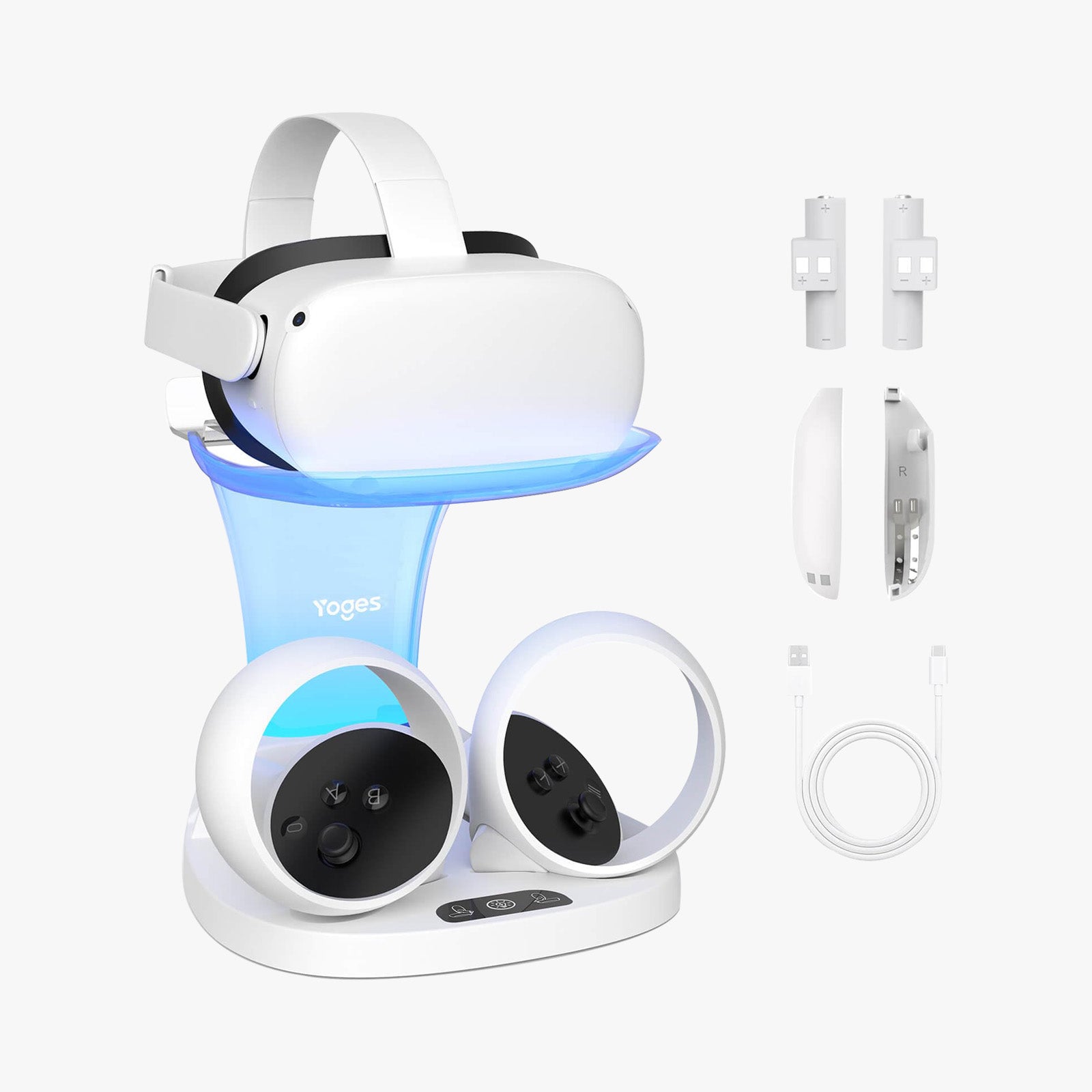 YOGES VR Charging Dock for Meta Quest 2, Q20Pro Fast Charging Station
