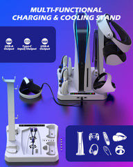 YOGES PS5 & PS VR2 Charging Station with 2 Cooling Fan