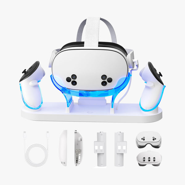 YOGES VR Q30S Charging Dock for Meta Quest 3 & Quest 3S, 2-in-1 Fast C