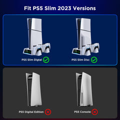 YOGES PS5 &  PS5 Slim Stand and Cooling Station with Temperature Sensor, 2H Fast PS5 Controller Charger