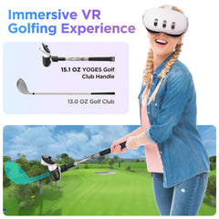 YOGES VR Q10A Golf Club Attachment Compatible with Meta Quest 3S/3/2 (ONLY for Right Controller)