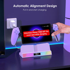 YOGES Charging Dock for PlayStation Portal, 3 in 1 Charging Stand for PS5 Portal with 14 RGB Light