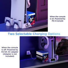 YOGES PS5 &  PS5 Slim Stand and Cooling Station with Temperature Sensor, 2H Fast PS5 Controller Charger