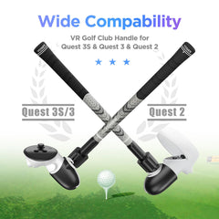 YOGES VR Q10A Golf Club Attachment Compatible with Meta Quest 3S/3/2 (ONLY for Right Controller)