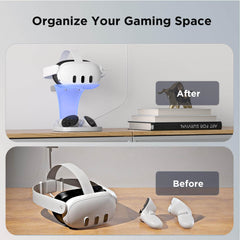 YOGES VR Charging Dock for Meta Quest 3 & Quest 3S, Fast Charging Station for Headset Controllers