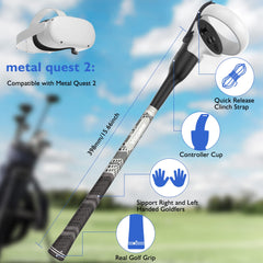 YOGES VR Q4 Golf Handle for Meta Quest 2 for Golf +, Walkabout Mini Golf, Golf 5 E Club