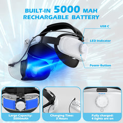 Head Strap with Battery YOGES Q2 5000mAh Rechargeable Head Strap for Oculus Quest 2